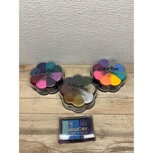 Set Of 4 Color Ink Stamping Pads  Color Box Petal Point & Versa Color